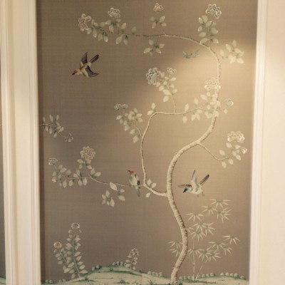 Installing Fromental Wallpaper, Hampstead, London