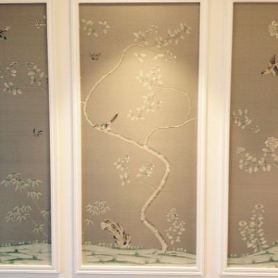 Installing Fromental Wallpaper, Hampstead, London