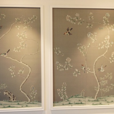 Installing Fromental Wallpaper, Hampstead, London