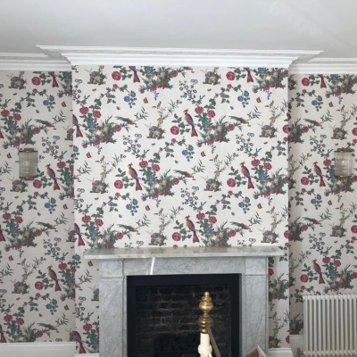 Little Greene wallpaper installed in Hamilton Terrace, London, NW8