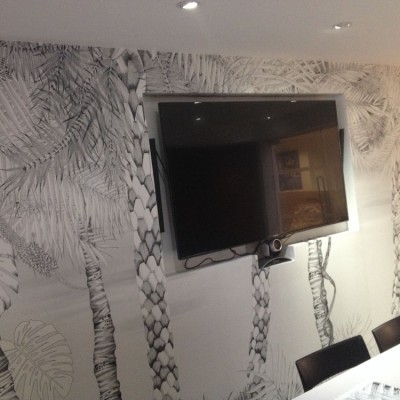 Installing Murals Digital Print Wallpaper, St Johns Wood, London