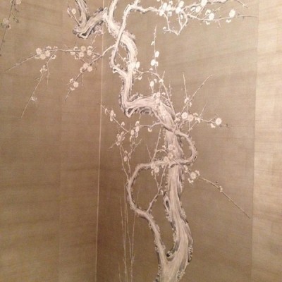 Installing Gracie Handpainted Panoramic wallpaper in The Bolton’s, Fulham, London